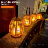 Solar Garden Decoration Bamboo Woven Candle Lights Solar Garden Decoration Bamboo Woven Candle Lights