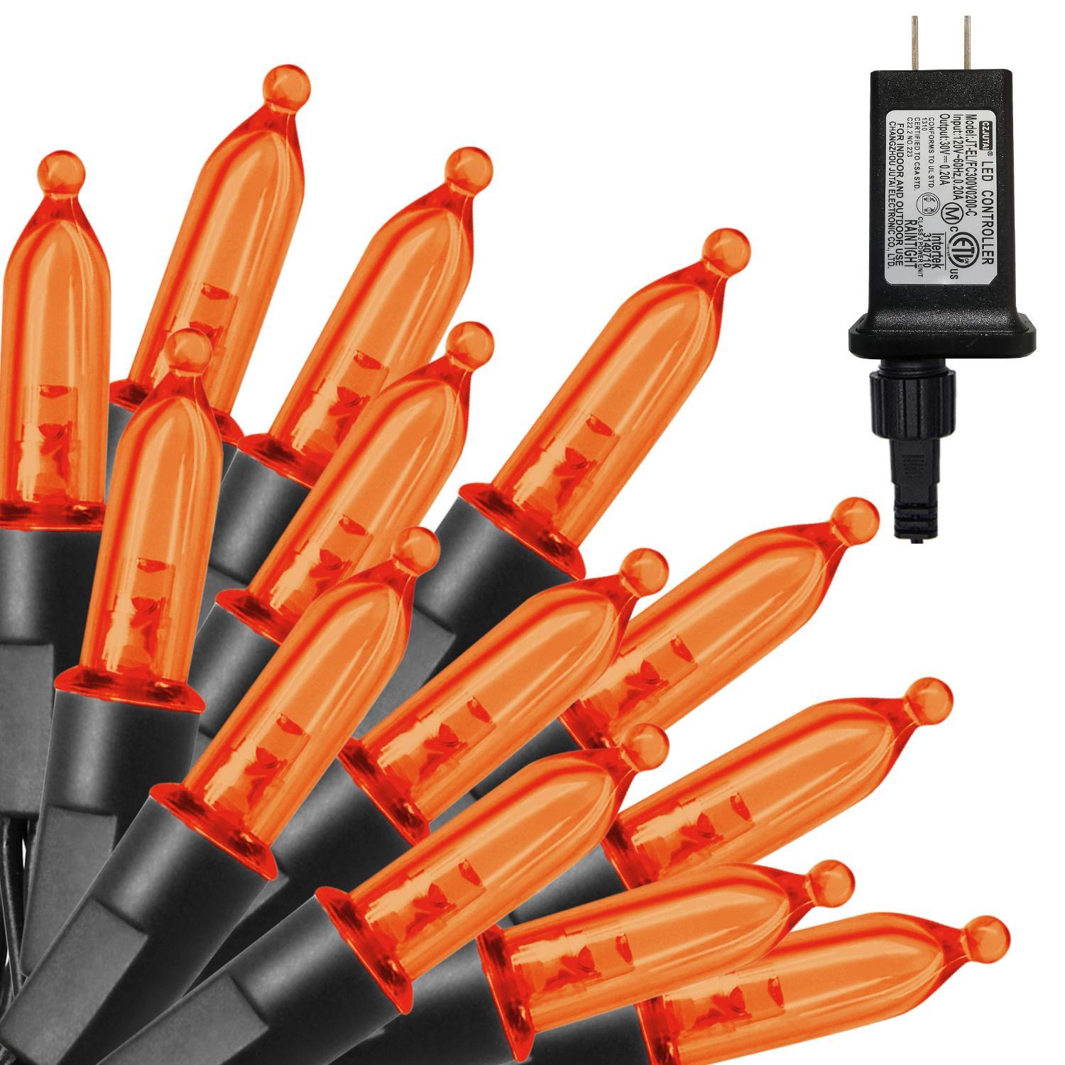 300 LED Halloween Mini String Lights, 99-foot Fairy Lights With Safety Adapter, Suitable For Indoor And Outdoor Home Garden Party Christmas Decorations, Orange 300 LED Halloween Mini String Lights, 99-foot Fairy Lights With Safety Adapter, Suitable For Indoor And Outdoor Home Garden Party Christmas Decorations, Orange