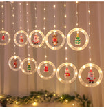 Festive DIY String Lights,Santa Claus Circle Christmas Tree Cartoon Shape Curtain Lights,LED Colorful Lights,Room Window Decoration Lights Festive DIY String Lights,Santa Claus Circle Christmas Tree Cartoon Shape Curtain Lights,LED Colorful Lights,Room Window Decoration Lights