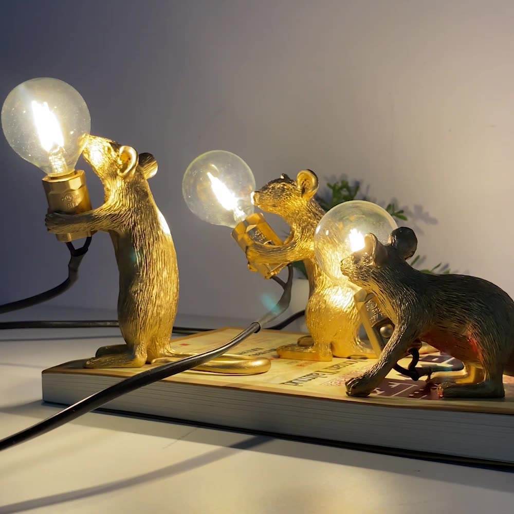 Creative Nordic Resin Mouse Table Lamp Desk LED Night Lights Small Mini Rat Desk Lamps Creative Nordic Resin Mouse Table Lamp Desk LED Night Lights Small Mini Rat Desk Lamps