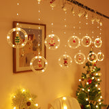 Festive DIY String Lights,Santa Claus Circle Christmas Tree Cartoon Shape Curtain Lights,LED Colorful Lights,Room Window Decoration Lights Festive DIY String Lights,Santa Claus Circle Christmas Tree Cartoon Shape Curtain Lights,LED Colorful Lights,Room Window Decoration Lights