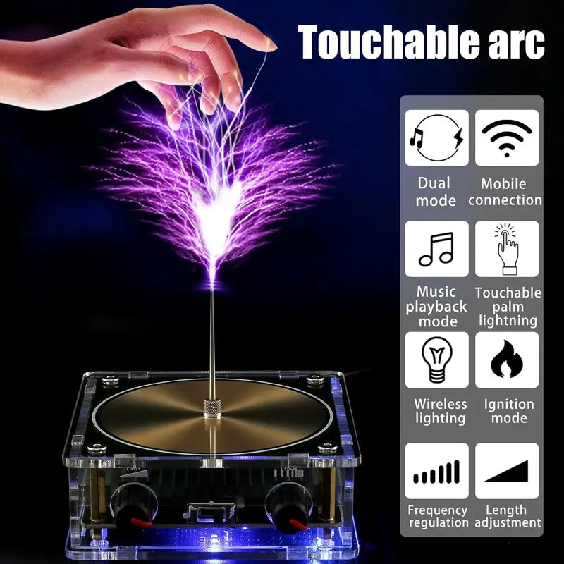 Music Tesla Coil , Touchable, Artificial Lightning, Spark Gap Electric Arc Generator, Dekstop Decoration, Science Teaching, Experminetal Model Music Tesla Coil , Touchable, Artificial Lightning, Spark Gap Electric Arc Generator, Dekstop Decoration, Science Teaching, Experminetal Model