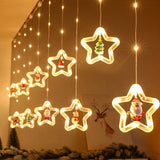 Festive DIY String Lights,Santa Claus Circle Christmas Tree Cartoon Shape Curtain Lights,LED Colorful Lights,Room Window Decoration Lights Festive DIY String Lights,Santa Claus Circle Christmas Tree Cartoon Shape Curtain Lights,LED Colorful Lights,Room Window Decoration Lights