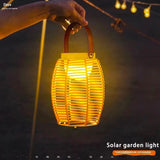 Solar Garden Decoration Bamboo Woven Candle Lights Solar Garden Decoration Bamboo Woven Candle Lights
