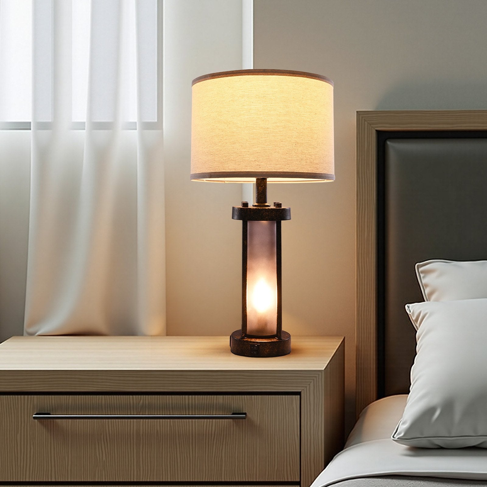Table Lamps Set Of 2 Farmhouse Bedside Nightstand Lamps With USB Ports,Desk Lamp Table Lamps Set Of 2 Farmhouse Bedside Nightstand Lamps With USB Ports,Desk Lamp